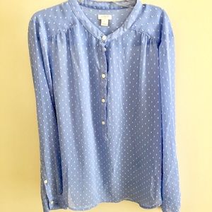 Jcrew Lavender Swiss dot shirt